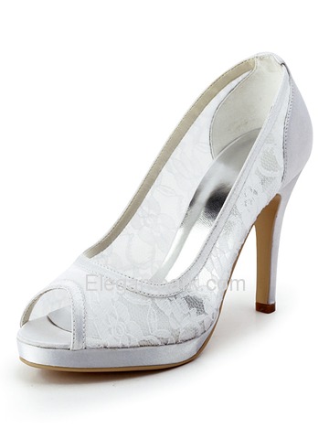Elegantpark Peep Toe Pumps Inside Platform Stiletto Heel Lace Wedding & Party Shoes (EP11084-PF)
