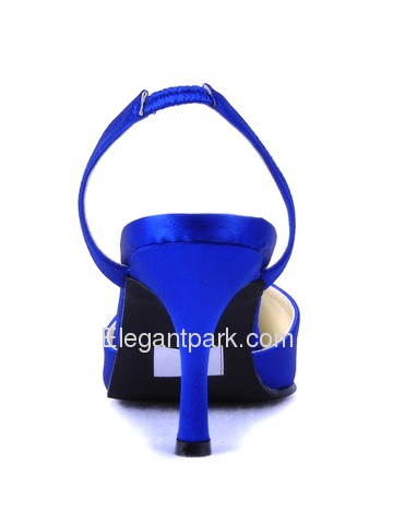 Elegantpark Blue Satin Pointy Toes Stiletto Heel Evening Party Shoes (EP11002)