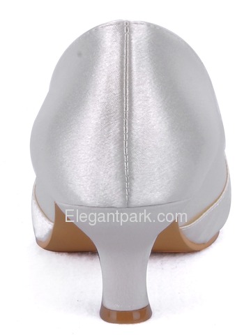 Elegantpark Ivory Peep Toe Stiletto Heel Buckle Satin Bridal Shoes (100126)