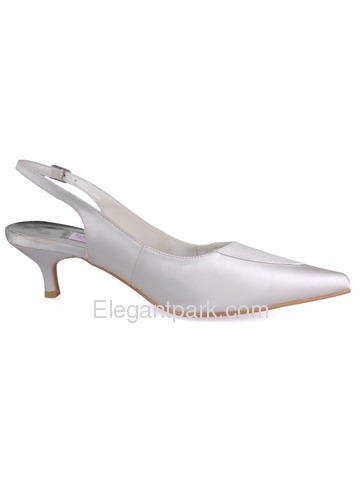 Elegantpark Satin Upper Slingback Low Heel Buckle Modern Wedding/Evening Shoes More Colors Available (A2067-P)