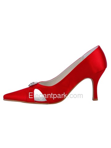 Elegantpark Slim Satin Pointy Toes Stiletto Heel Party Shoes (EP11009)