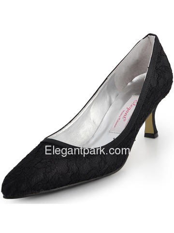 Elegantpark Modern Pointy Toes Stiletto Heel Lace Shoes (AF025)
