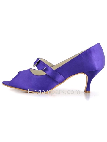 Elegantpark Satin Upper Stiletto Heel Peep Toe Elegant Wedding/Evening Shoes (35AJ1)