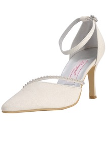 Elegantpark Gold Pointy Toe Stiletto Heel Glitter Wedding Evening Party Shoes