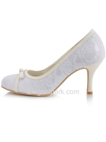 Elegantpark Modern Satin Lace Stiletto Heel Bridal Wedding Shoes (EL-029)
