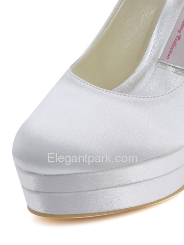Elegantpark Satin Stiletto Heel Almond Toe Platform Shoes With Flower (EP11065-2PF)