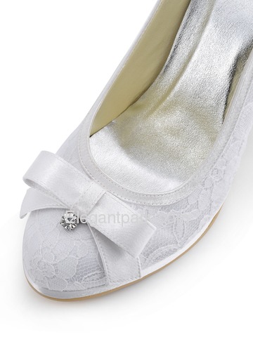 Elegantpark White Platforms Satin and Lace Evening & Party Shoes (EL-003-PF)