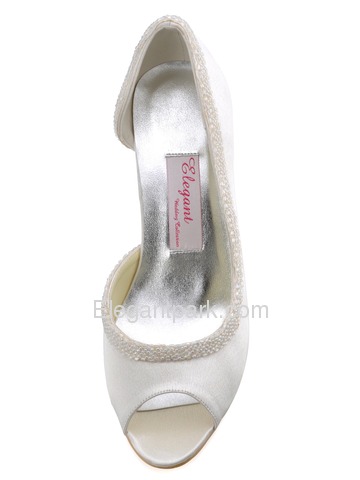 Elegantpark Trendy Peep Toe Stiletto Heel Satin Prom Shoes (EL-005)