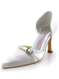 Elegantpark Modern Satin Pointy Toes Stiletto Heel Evening Shoes
