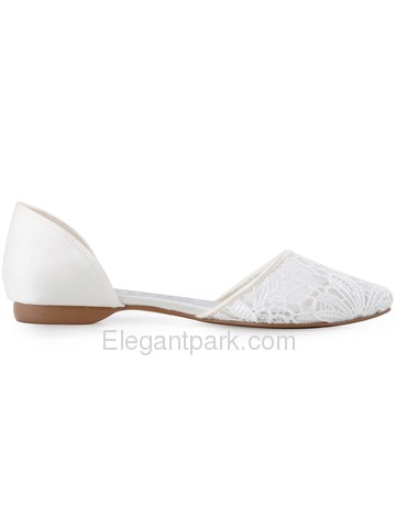 New 2015 ElegantPark Women's Pointy Toe Satin Lace Fat Bridal Wedding Shoes (FC1527)