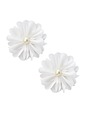 ElegantPark AI01 Women Wedding Accessories White Flowers Bridal Shoes Clips Two Pieces