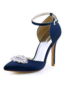 ElegantPark Women Pointed Toe Ankle strap High Heel Wedding Prom Dress Shoes Pumps