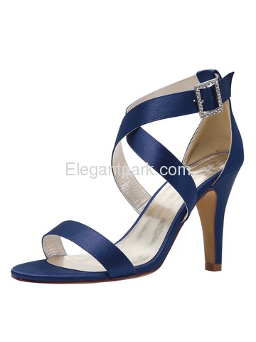 ElegantPark HP1818 High Heels Pumps Cross Satin Wedding Evening Dress Sandal Shoes (HP1818)