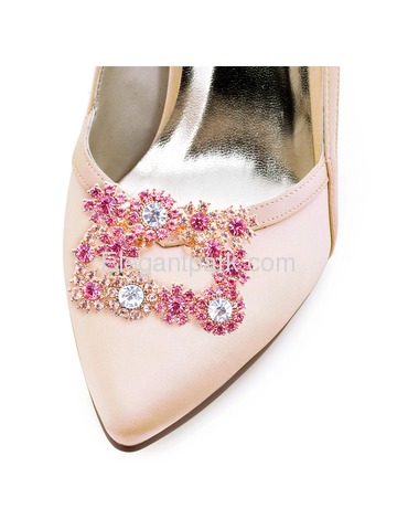 ElegantPark Silver Pink Rhinestones Shoe Clips Square Buckle Design Wedding Party Accessories 2 Pcs