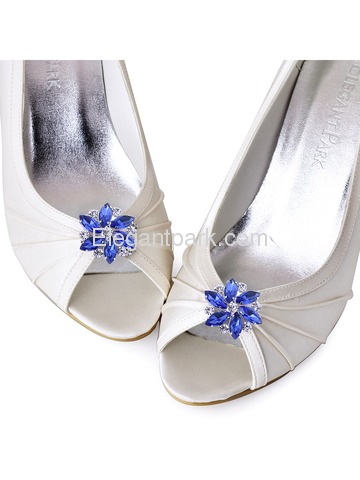 ElegantPark 2 Pairs Combination Women Wedding Accessories CQ+AJ Blue Shoes clips