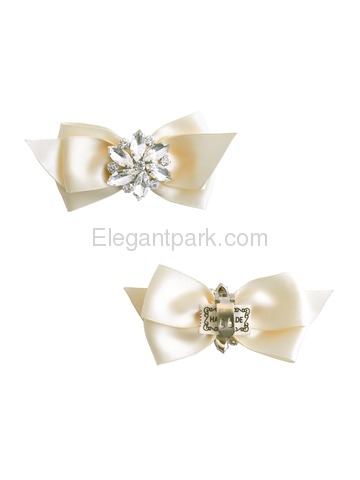 ElegantPark 2 Pairs Combination Women Wedding Accessories CQ Ivory+AJ Champagne Shoes clips