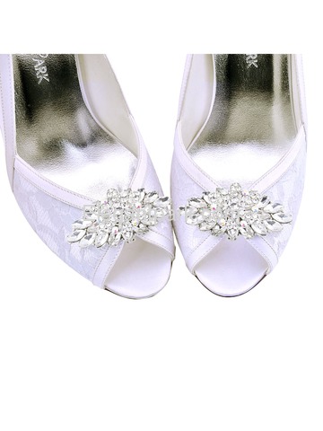 ElegantPark 2 Pairs Combination Women Wedding Accessories BD+BQ Sliver Shoes clips