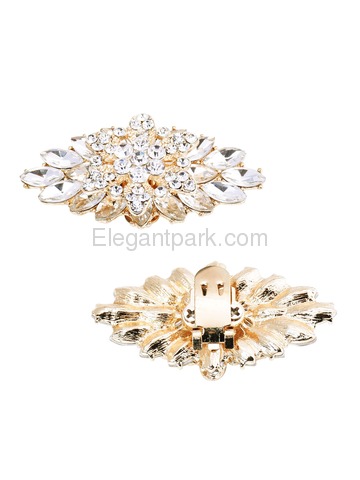 ElegantPark 2 Pairs Combination Women Wedding Accessories DH Sliver+BD Gold Shoes clips