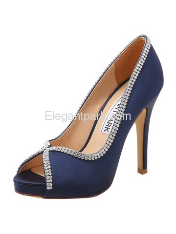 Elegantpark Peep Toe Pumps Beading Satin Stiletto Heel Wedding&Party Shoes (EP11083-IP)