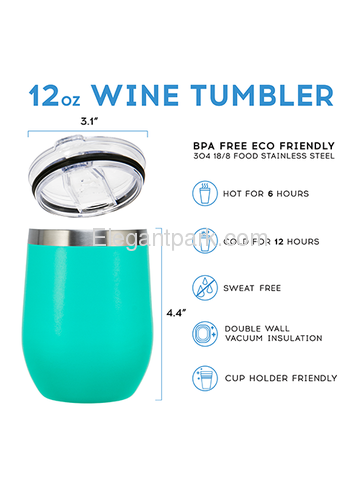 Sister Side Stainless Steel Wine Tumbler with Lid Vacuum Insulated Spill Proof Travel Friendly Cup