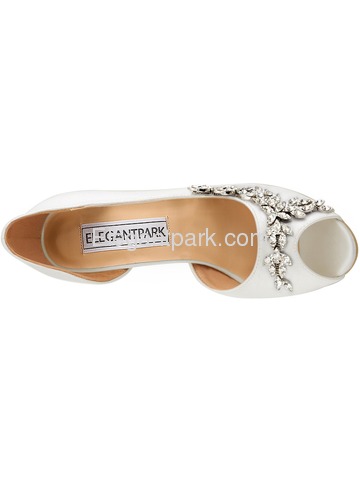 Elegantpark Peep Toe Satin Buckle Stiletto Heel Bridal Women Shoes (HP1542)