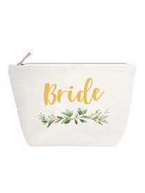 ElegantPark Bride Gifts Bride Makeup Bag Wedding Bachelorette Party Cosmetic Bag Bridal Shower Gifts Canvas Gold Script